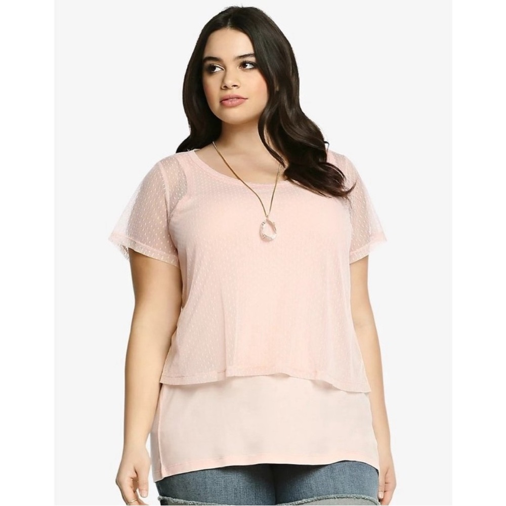 Torrid Sheer Pink Blouse